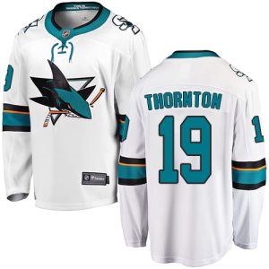Kinder San Jose Sharks Eishockey Trikot Joe Thornton #19 Breakaway Weiß Fanatics Branded Auswärts